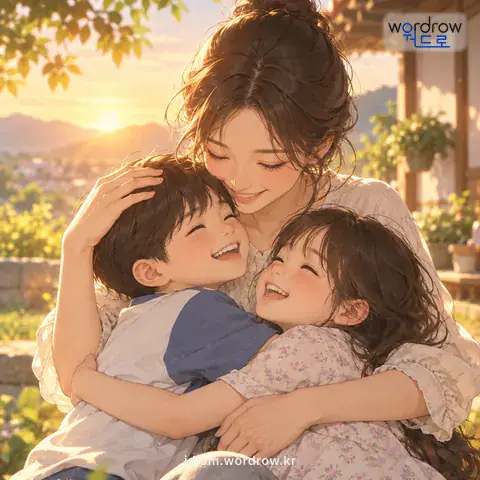 ‘핏줄이 당기다’의 첫 번째 뜻을 표현한 그림