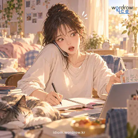‘하루에도 열두 번’의 첫 번째 뜻을 표현한 그림: 매우 빈번하게.