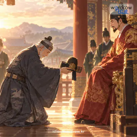 ‘해골을 빌다’의 첫 번째 뜻을 표현한 그림