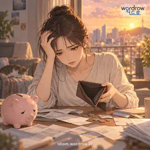 ‘허리가 휘청거리다’의 첫 번째 뜻을 표현한 그림