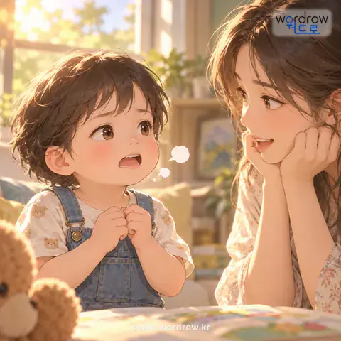 ‘혀가 짧다’의 첫 번째 뜻을 표현한 그림